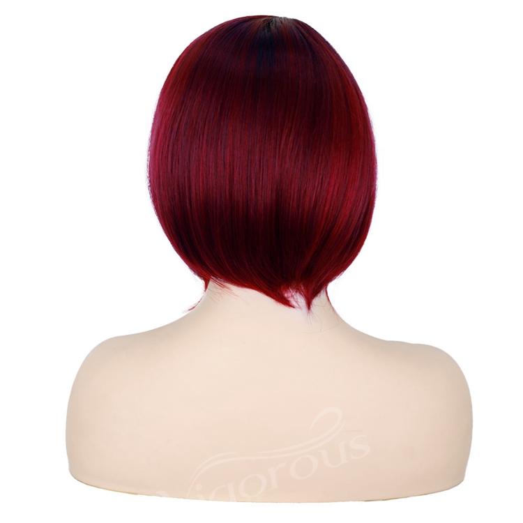 Pixie Cut High Quality Cheap Price Side Part Short Pre Plucked Natural Hairline Straight Wave For Women Synthetic Bob Hair Wigs