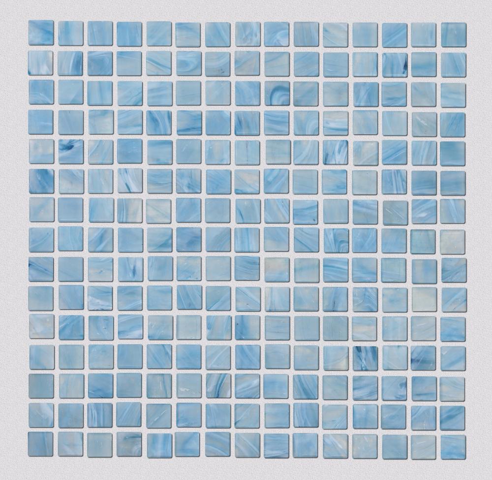 Mosaico in vetro blu per piscina fitness