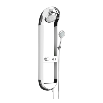 New Luxury Bathroom Brass Shower Panel System Column Set with Exposed Bath & Shower Mixer and Body Jet