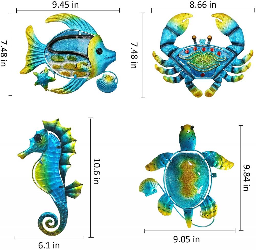 Tropische zeeschildpad zeepaard aan krabvismuur decor