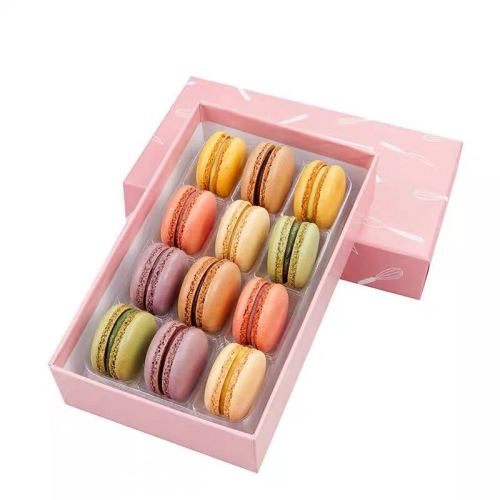 Rigide kartonnen dozen 12 macarons aangepast logo