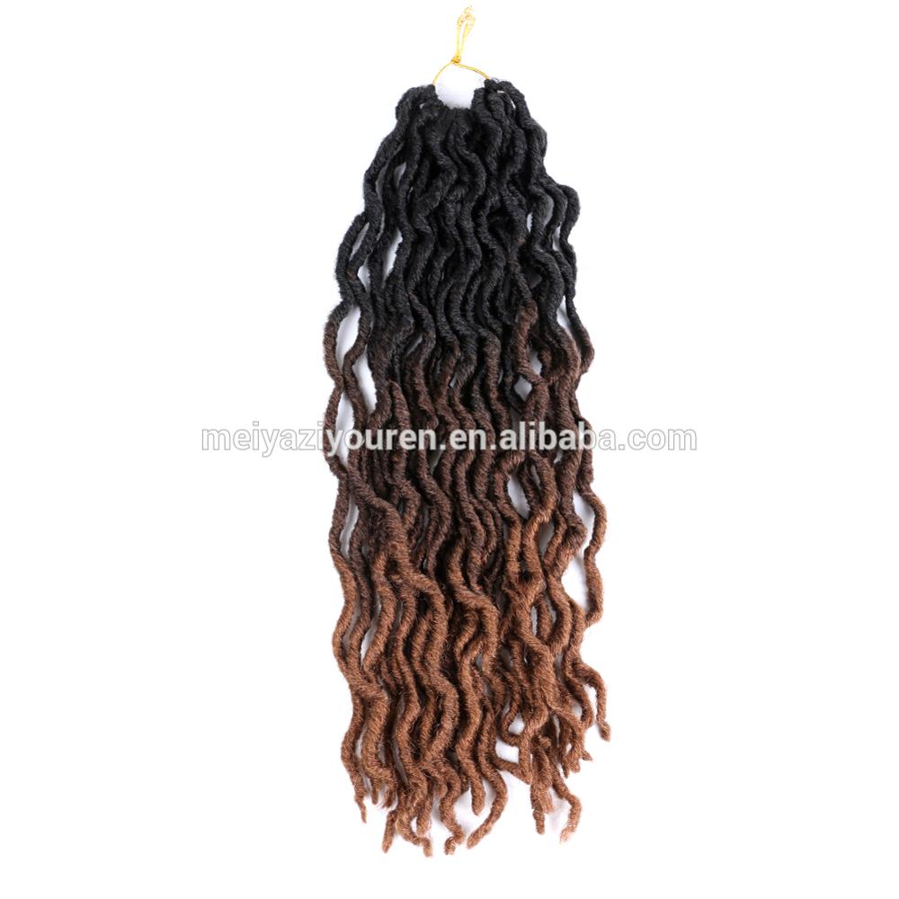 MYZYR 100g synthetic 18inch 24 stands ombre jumbo dreadlock hair golden locs curly Africa spring Twist Goddess faux locs braid