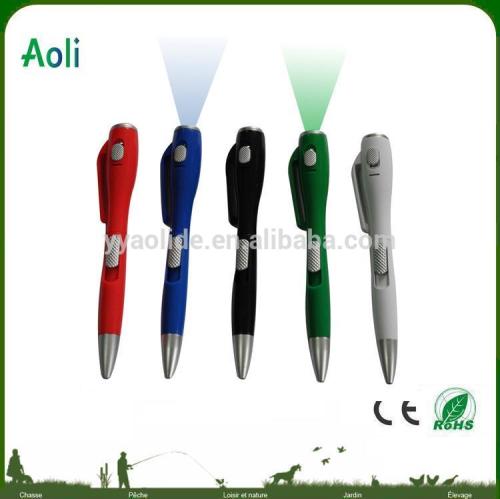 plastic ball point pen with led light cheap price promotion pen