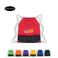 Red sport nylon bag with white logo printed