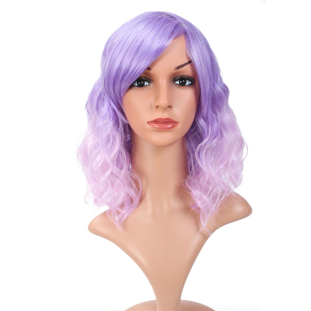 MYZYR own brand wig high-quality heat-resistant synthetic wig 16 inches, fluffy wavy bangs wig, noble gold artificial wig