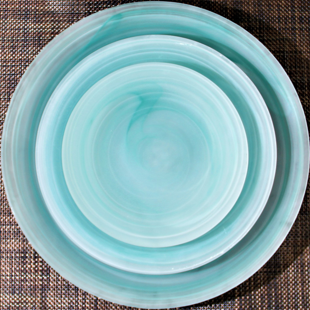 Cloudy Glass Dinner Plates