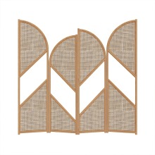 Mobile Rattan Partition Screen for Bedroom and Living Room Decoration