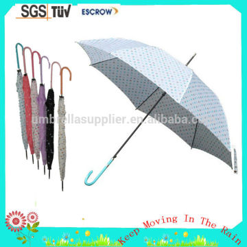 wooden handle 46'' women parasol straight stick umbrella Windproof Straight Umbrella