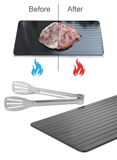 Fast Defroster Meat Fish Steak Food Aluminium Defrost πιάτο Magic Defrost Tray Plate Rapid Thaw Tray