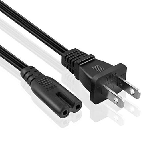 6Ft 2-Prong AC Wall Power Cable 2 Slot Cord for HP Dell Samsung Sony Asus Toshiba Laptop Charger LED Monitor