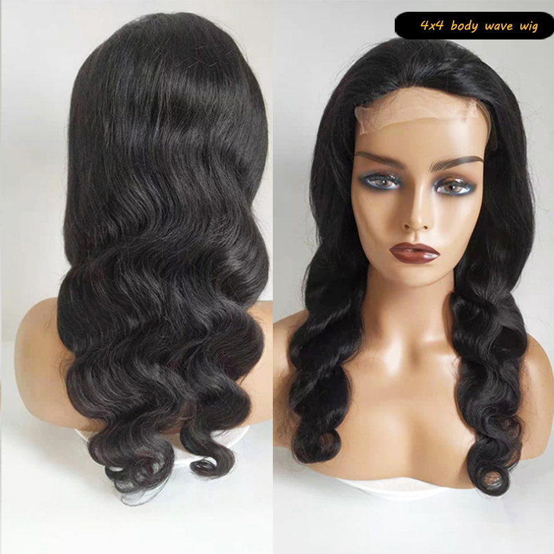 150% 180% 200% Wholesale 4x4 Lace Closure Wig Vendors 100%Aligned Cuticle Wig 4x4 Closure Natural Straight Human Hair Wigs