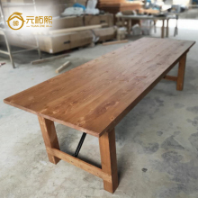 Customizable American Solid Wood Retro Rectangular Extension Dining Table