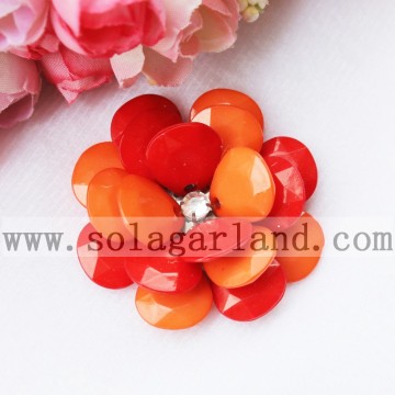 54MM Two Tone Color Acrylic Plastic Beaded Artificial Flower