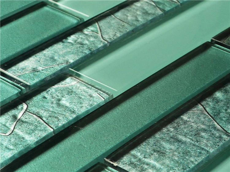 Cold Spray 48X148mm Green Crystal Swimming Pool Mosaic Tiles