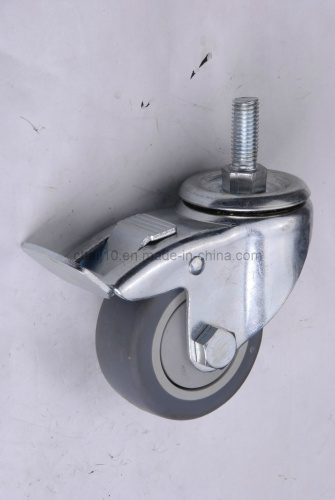 Wheel Casters Dual Screw Brake, PA/PP/PU/Rubber