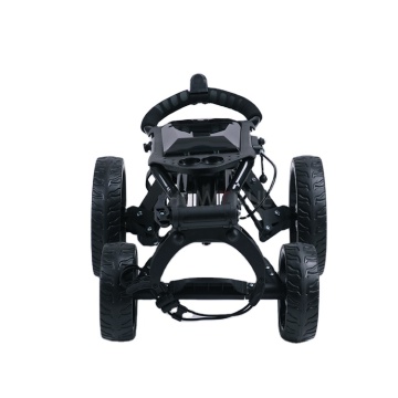 Chariot de golf pliable à 4 roues avec support de parapluie