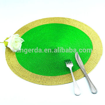 basic green and golden border christmas place mats