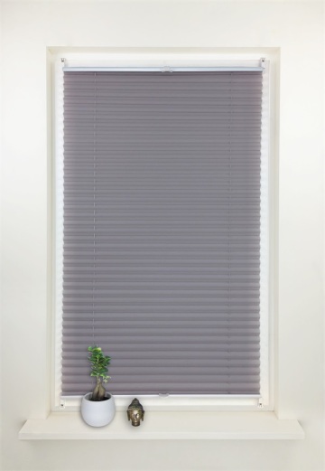 Blackout Grey cordless pleated window shades