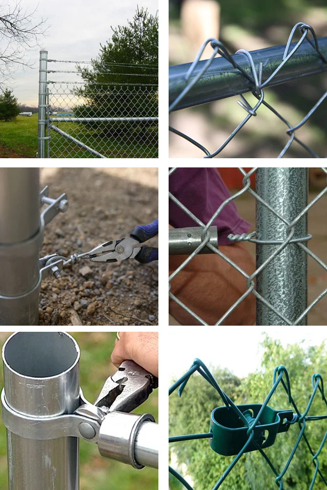 10 or 11 Gauge Galvanized Iron Chain Link Fence with Security Top Barbed Wire.