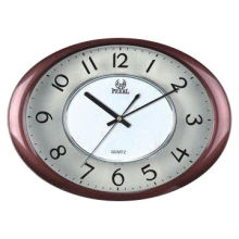 Elliptic and Varnish Plastic Quartz Wall Clock with Sweep Movement and Artistic Design