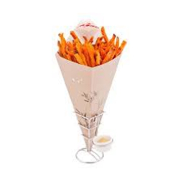 Microwave printable paper french fries cones