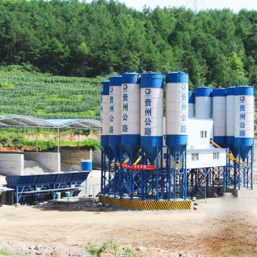 Portable electric HZS120 concrete batching plant