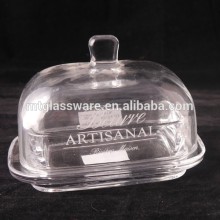 clear plain glass butter dish
