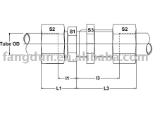 flareless bite type fitting(bulkhead union,single ferrule tube fitting)
