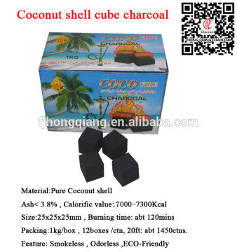HongQiang white ash Cube Cocobrico hookah shisha Coconut Shell cube charcoal