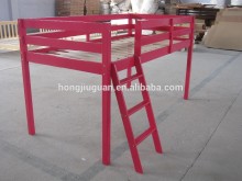 kid's half tall bed,loft bed,wall bed,kids wooden loft bed with pirate tent,ladder,slider