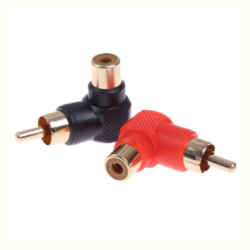 R/A Connector RCA Male to RCA Female Plug