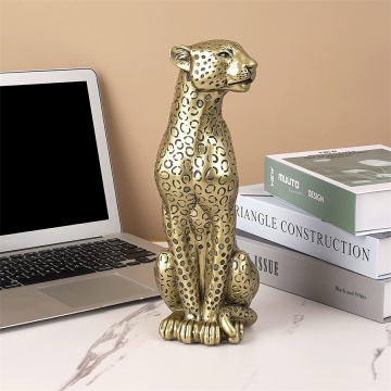 Cheetah Statue Home Decor Leopard Sculpture