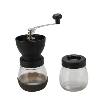 Moulin à café amovible manuel avec deux pots en verre