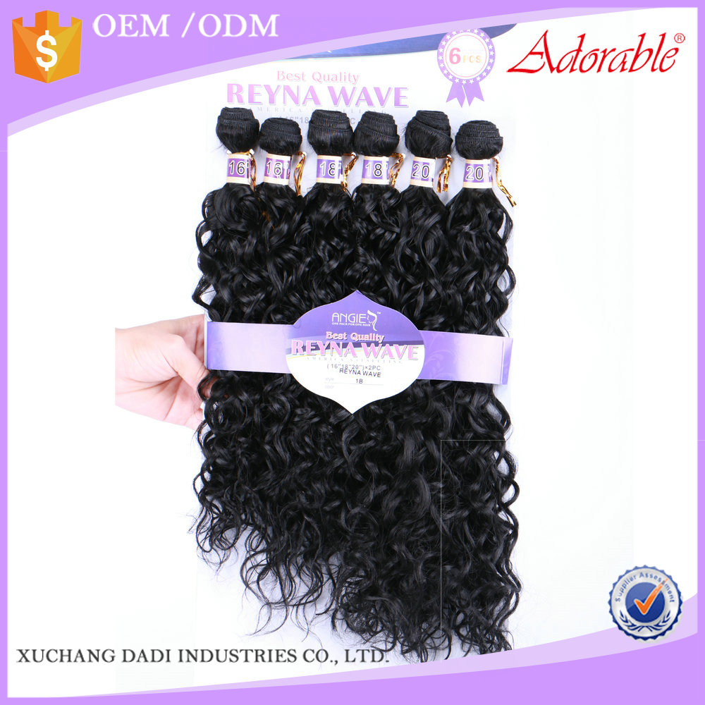xuchang dadi factory wholesale curly synthetic weave hair packs,heat resistant fiber synthetic hair braids extensions