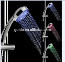 Three color change LED handheld shower head