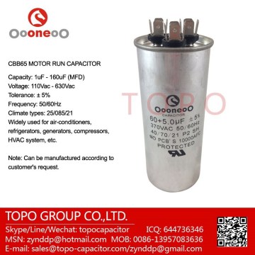 AC motor film capacitor capacitor ac dual capacitor cbb65