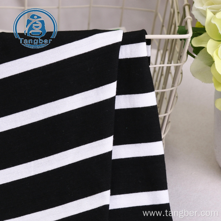 Striped jersey knit rayon spandex fabric