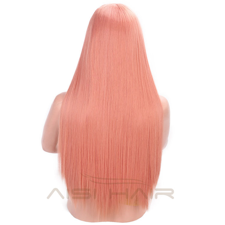 Aisi Hair Lace Front Synthetic Long Straight Wigs Red Silk Straight Long Wigs Colorful Heat Resistant Fiber Lace Front Hair Wigs