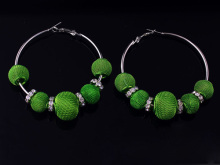Star Wearing Green Basketball Wives Earrings Wholesale Hoop Earrings Om-136