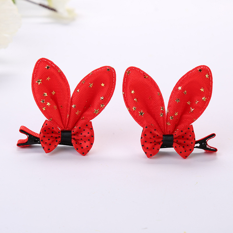 Bow tie rabbit ear hairpin rabbit ear clip (8)