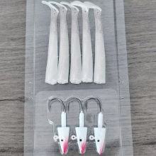 Soft Bait Lead Head PVC Fishing Lures - Artificial Soft Plastic Worm Lures for Ocean Fishing