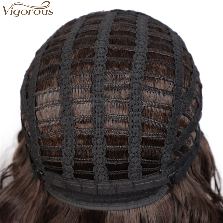 Vigorous Fashion Girl High Temperature Fiber Short Curly Black Mixed Brown Wigs Synthetic wigs For Black Women Wholesale Price