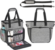 Adjustable Pet Grooming Organizer Bag with Tools - Dog Grooming Tote Shoulder Bag