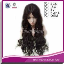 Top fashion Long wavy human hair mono top wigs , Brazilian human hair wigs , Mono cap human hair wigs