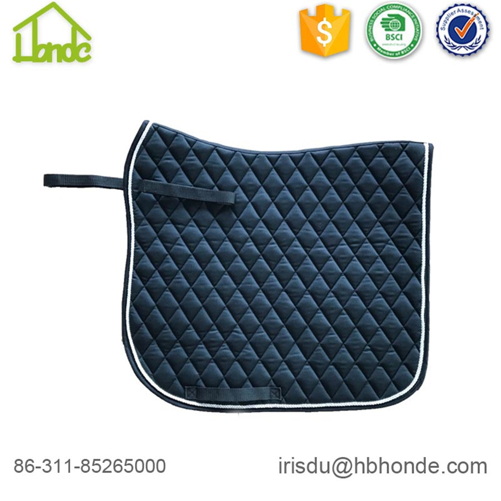 Diamond Pattern Black Polycotton Horse Saddle Pad