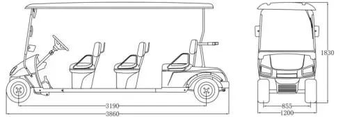 New Design Battery 6 Seats Golf Buggy with Ce