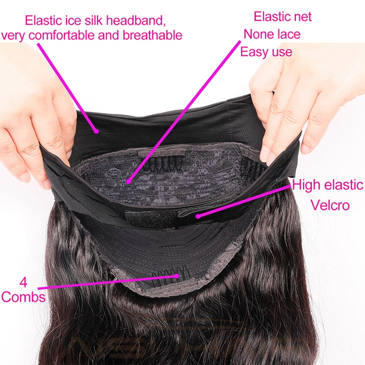 Human Hair Headband Wig For Black Women Long Straight black Wigs Brizilian Raw None Lace High Quality Wholesale Price Human Hair
