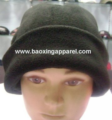 black fleece beanie winter hat cap