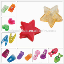 different shape plastic paper clip magnet clips