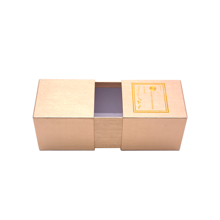 Wholesale Custom Made Logo Stamped Rigid Cardboard Sliding Drawer Box Storage box Gift Box